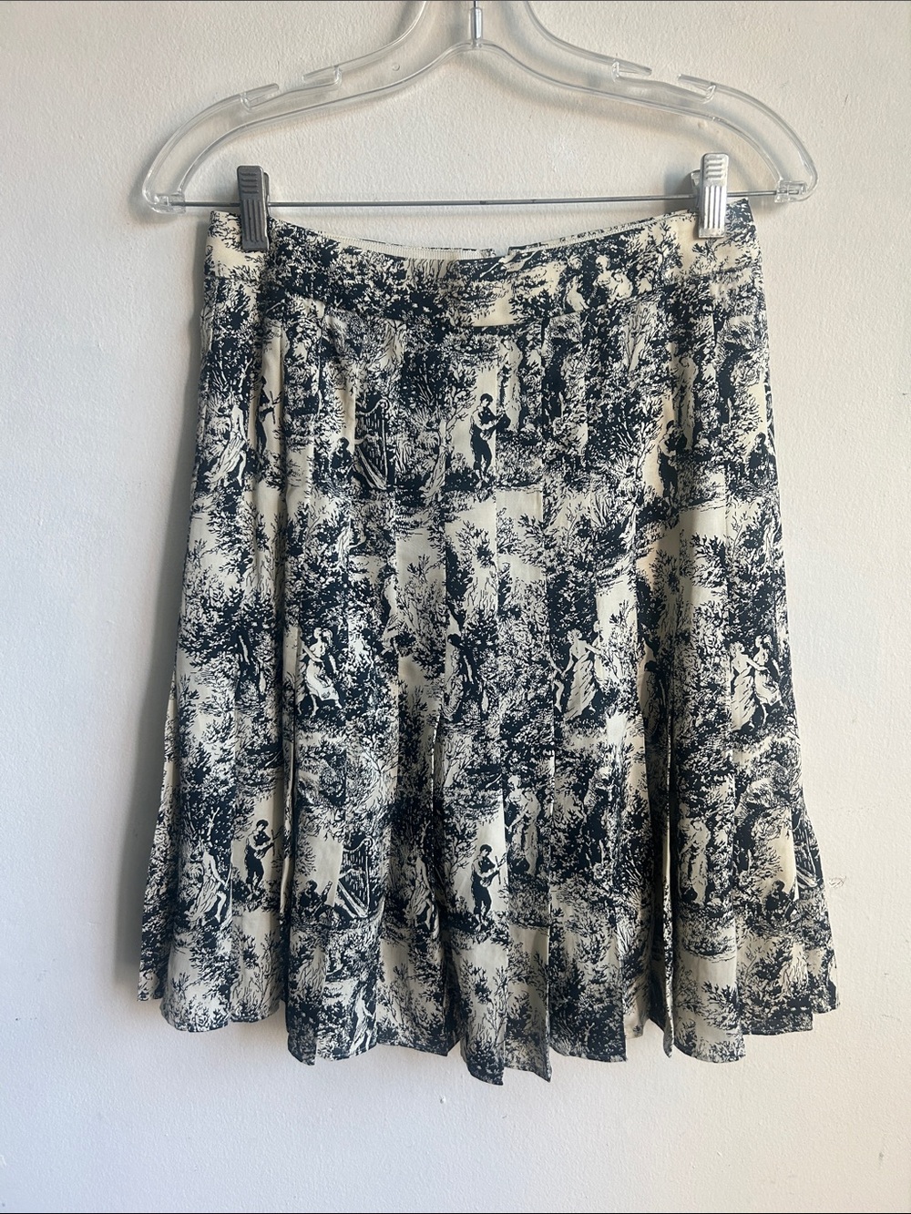J. Crew Toile Print Pleated Skirt Size 0 NWT